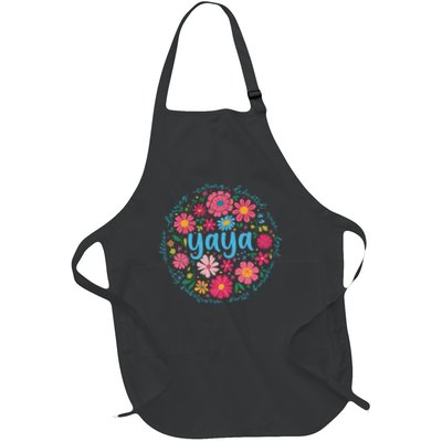 Yaya Mothers Day For Grandma Wildflower Floral Women Apron