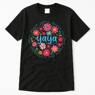 Yaya Mothers Day For Grandma Wildflower Floral Women Tall T-Shirt