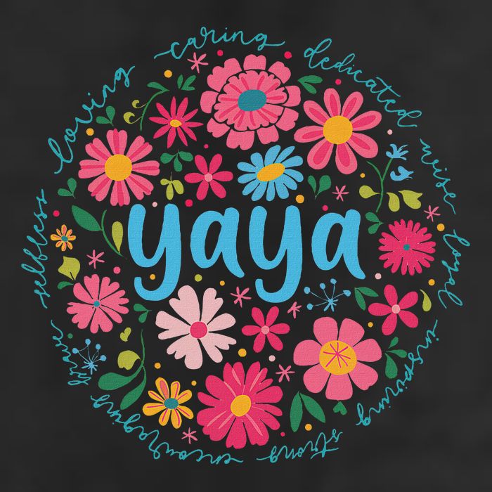 Yaya Mothers Day For Grandma Wildflower Floral Women Beanie