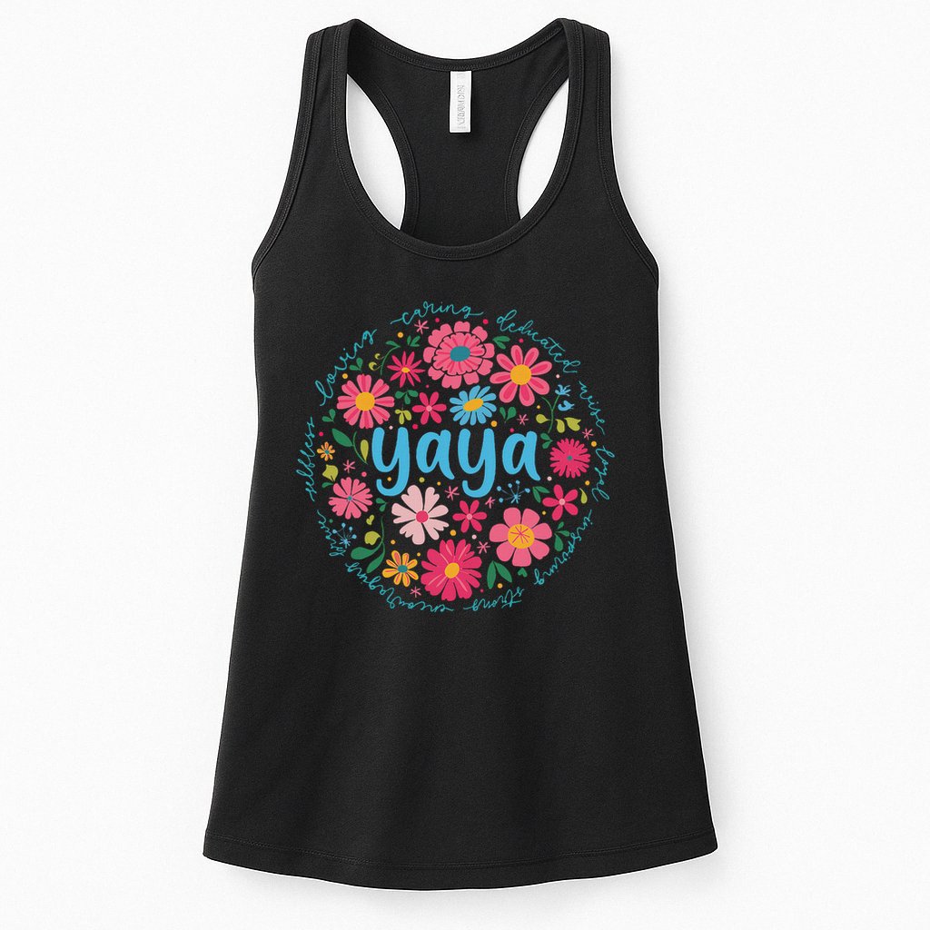 Yaya Mothers Day For Grandma Wildflower Floral Women Womens Tank Top