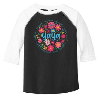 Yaya Mothers Day For Grandma Wildflower Floral Women Toddler Fine Jersey T-Shirt