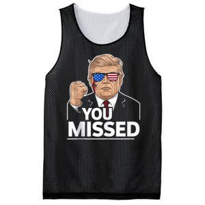 You Missed Donald Trump Fight Fighting Fighters Supporters Americans Mesh Reversible Basketball Jersey Tank