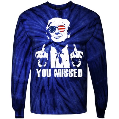 You Missed Donald Trump 2024 Finger Usa United States Presidential Election Tie-Dye Long Sleeve Shirt