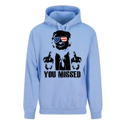 You Missed Donald Trump 2024 Finger Usa United States Presidential Election Unisex Surf Hoodie