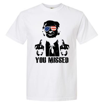 You Missed Donald Trump 2024 Finger Usa United States Presidential Election Garment-Dyed Heavyweight T-Shirt