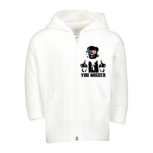 You Missed Donald Trump 2024 Finger Usa United States Presidential Election Toddler Zip Fleece Hoodie