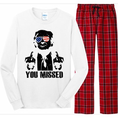 You Missed Donald Trump 2024 Finger Usa United States Presidential Election Long Sleeve Pajama Set