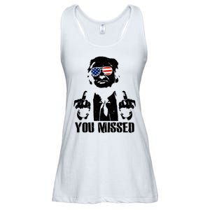 You Missed Donald Trump 2024 Finger Usa United States Presidential Election Ladies Essential Flowy Tank