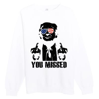 You Missed Donald Trump 2024 Finger Usa United States Presidential Election Premium Crewneck Sweatshirt