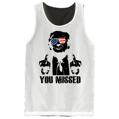 You Missed Donald Trump 2024 Finger Usa United States Presidential Election Mesh Reversible Basketball Jersey Tank