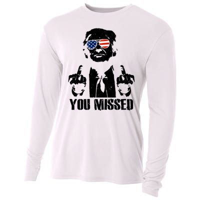 You Missed Donald Trump 2024 Finger Usa United States Presidential Election Cooling Performance Long Sleeve Crew