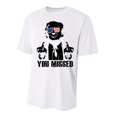 You Missed Donald Trump 2024 Finger Usa United States Presidential Election Performance Sprint T-Shirt