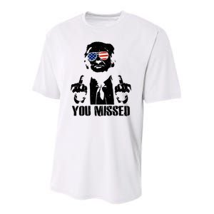 You Missed Donald Trump 2024 Finger Usa United States Presidential Election Youth Performance Sprint T-Shirt