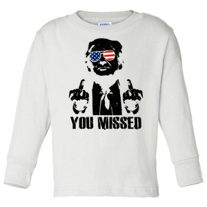 You Missed Donald Trump 2024 Finger Usa United States Presidential Election Toddler Long Sleeve Shirt