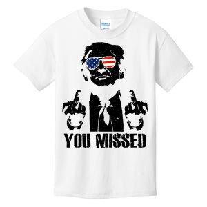 You Missed Donald Trump 2024 Finger Usa United States Presidential Election Kids T-Shirt