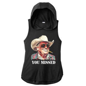 You Missed Donald Trump 2024 Ladies PosiCharge Tri-Blend Wicking Draft Hoodie Tank