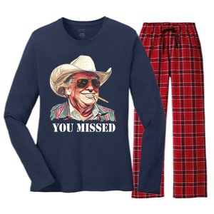 You Missed Donald Trump 2024 Women's Long Sleeve Flannel Pajama Set 