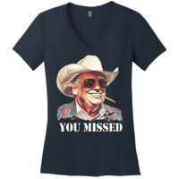 You Missed Donald Trump 2024 Women's V-Neck T-Shirt