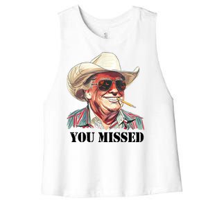 You Missed Donald Trump 2024 Women's Racerback Cropped Tank