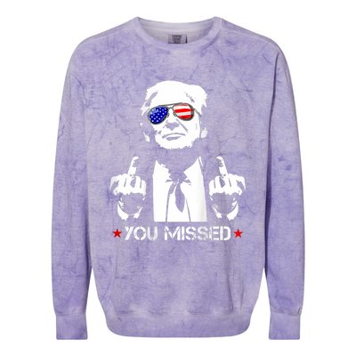 You Missed Donald Trump Funny Pro Trump 2024 Colorblast Crewneck Sweatshirt