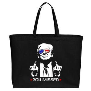 You Missed Donald Trump Funny Pro Trump 2024 Cotton Canvas Jumbo Tote