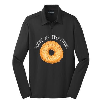 Youre My Everything Bagel Cute Baking Lovers Gift Silk Touch Performance Long Sleeve Polo