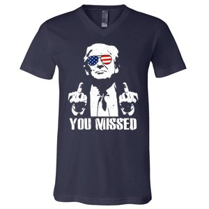 You Missed Finger Donald Trump Jd Vance 2024 Take America Back Pennsylvania V-Neck T-Shirt