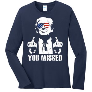 You Missed Finger Donald Trump Jd Vance 2024 Take America Back Pennsylvania Ladies Long Sleeve Shirt