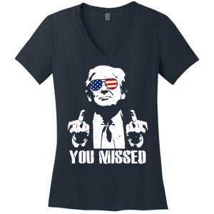 You Missed Finger Donald Trump Jd Vance 2024 Take America Back Pennsylvania Women's V-Neck T-Shirt