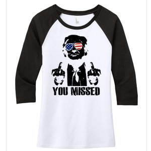 You Missed Finger Donald Trump Jd Vance 2024 Take America Back Pennsylvania Women's Tri-Blend 3/4-Sleeve Raglan Shirt