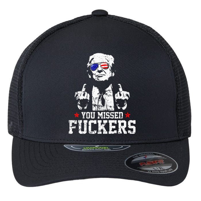 You Missed Fuckers Donald Trump 2024 Survived Election Rally Flexfit Unipanel Trucker Cap