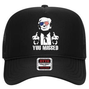 You Missed Finger Trump 2024 Take America Back Pennsylvania Rally High Crown Mesh Back Trucker Hat