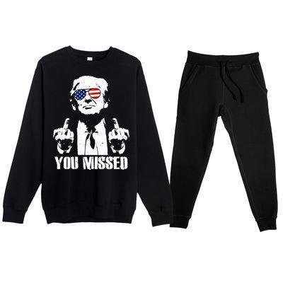 You Missed Finger Trump 2024 Take America Back Pennsylvania Rally Premium Crewneck Sweatsuit Set