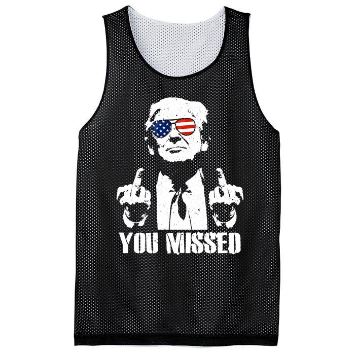 You Missed Finger Trump 2024 Take America Back Pennsylvania Rally Mesh Reversible Basketball Jersey Tank