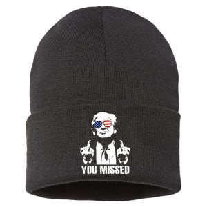 You Missed Finger Trump 2024 Take America Back Pennsylvania Rally Sustainable Knit Beanie