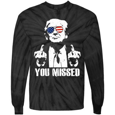 You Missed Finger Trump 2024 Take America Back Pennsylvania Rally Tie-Dye Long Sleeve Shirt