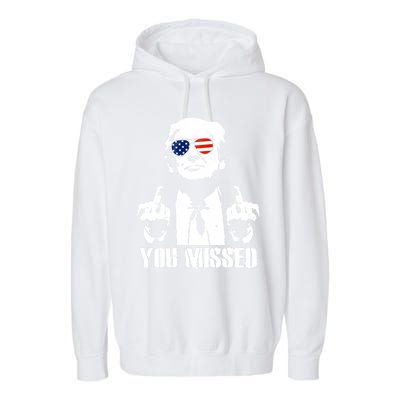 You Missed Finger Trump 2024 Take America Back Pennsylvania Rally Garment-Dyed Fleece Hoodie