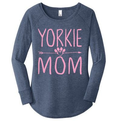 Yorkie Mom Funny Dog Lover Mama Mothers Day Gift Women's Perfect Tri Tunic Long Sleeve Shirt