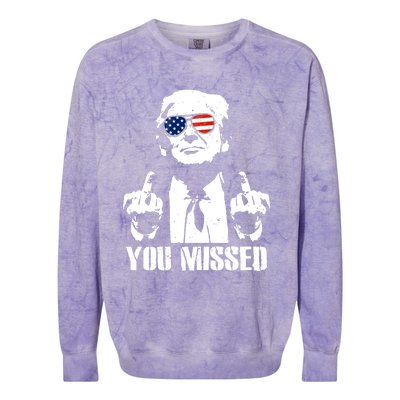 You Missed Finger Trump 2024 Take America Back Pennsylvania Rally Colorblast Crewneck Sweatshirt