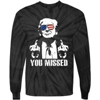 You Missed Finger Trump 2024 Take America Back Pennsylvania Rally Tie-Dye Long Sleeve Shirt