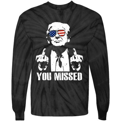 You Missed Finger Trump 2024 Take America Back Pennsylvania Rally Tie-Dye Long Sleeve Shirt