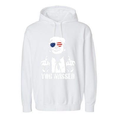 You Missed Finger Trump 2024 Take America Back Pennsylvania Rally Garment-Dyed Fleece Hoodie