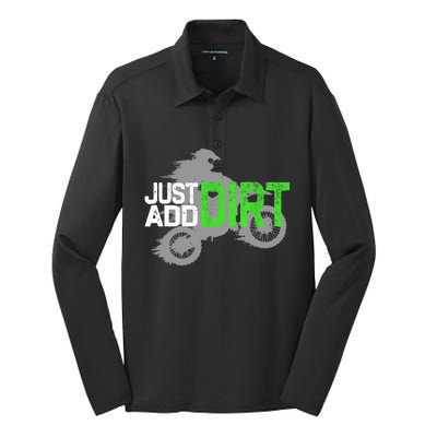 Motocross Funny Gift  Dirt Bike Dirtbike Gift Silk Touch Performance Long Sleeve Polo