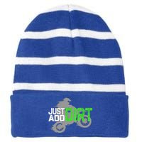 Motocross Funny Gift  Dirt Bike Dirtbike Gift Striped Beanie with Solid Band