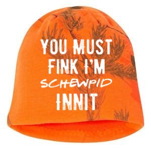 You Must Fink IM Schewpid Innit Funny British Accent Quote Kati - Camo Knit Beanie