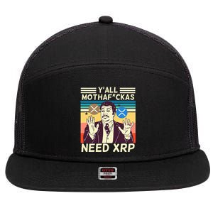 YAll Motha Fuckas Need Xrp Funny Crypto Currency 7 Panel Mesh Trucker Snapback Hat