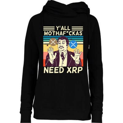 YAll Motha Fuckas Need Xrp Funny Crypto Currency Womens Funnel Neck Pullover Hood