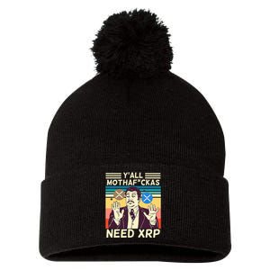 YAll Motha Fuckas Need Xrp Funny Crypto Currency Pom Pom 12in Knit Beanie