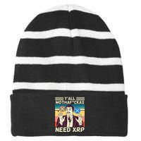 YAll Motha Fuckas Need Xrp Funny Crypto Currency Striped Beanie with Solid Band