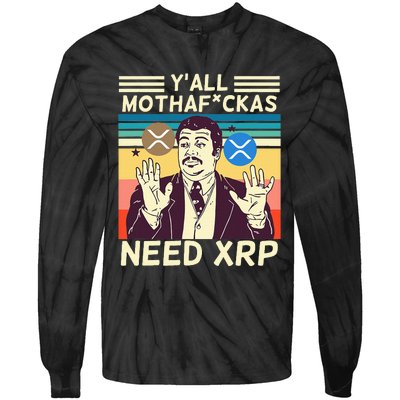 YAll Motha Fuckas Need Xrp Funny Crypto Currency Tie-Dye Long Sleeve Shirt